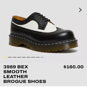 Like 🆕 Dr. Martens Black & White Leather Brogues - Women’s 6